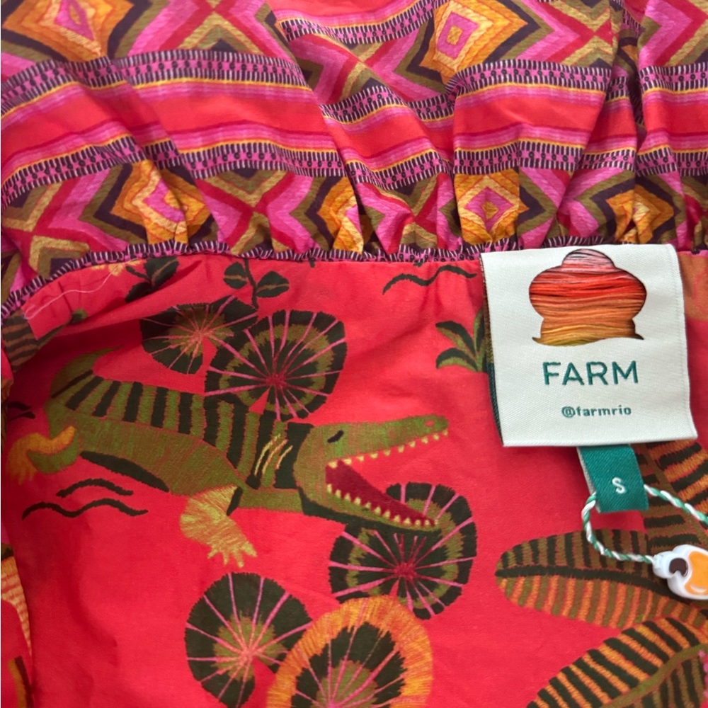 Farm Rio Floral Red Maxi Wrap Dress Small - Picture 5 of 12